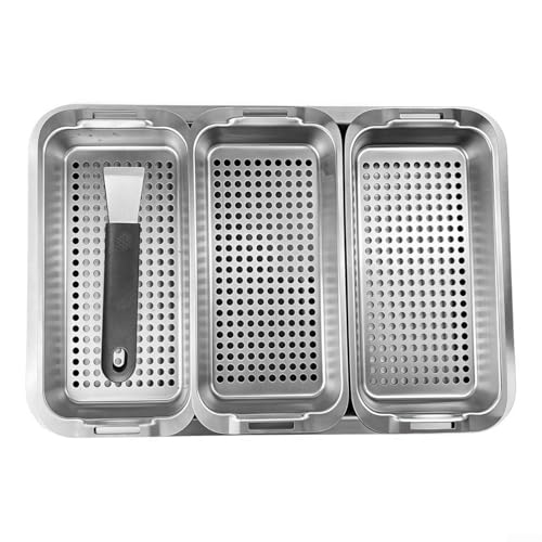 Sumsoctober Grillkorb-Set für den Außenbereich, 5-teilig, Edelstahl-Tablett mit 3 Grillkörben und Clip-Griff für Gemüse, Meeresfrüchte, Fleisch Sumsoctober Grillkorb-Set für den Außenbereich, 5-teilig, Edelstahl-Tablett mit 3 Grillkörben und Clip-Griff für Gemüse, Meeresfrüchte, Fleisch von Sumsoctober