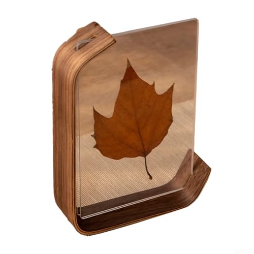 Sumsoctober Herbarium-Präsentationsrahmen aus Naturholz, Acryl, 2 Stück, HD, doppelseitig, für den Schreibtisch, vertikal, horizontal, mehrere Größen (schwarz, 17,8 cm) von Sumsoctober