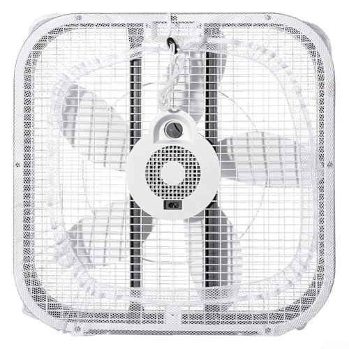 Sumsoctober Netz-Lüfterabdeckung für 50,8 cm Fensterbox-Ventilator, Kindersicherung, staubdichter Schutz, wiederverwendbares Netz für quadratische Haushaltsfächer (weiß) von Sumsoctober