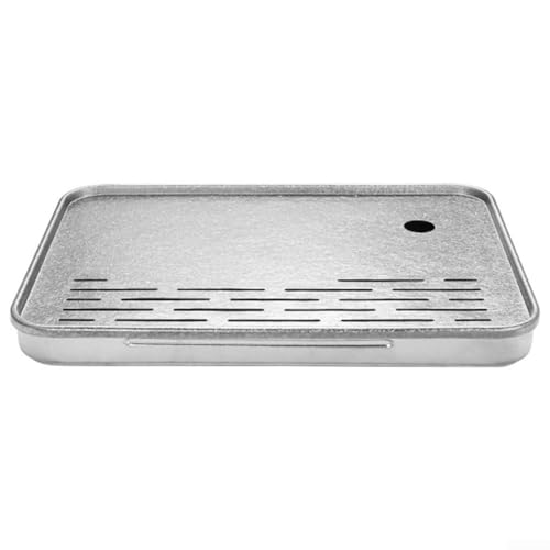 Sumsoctober Pure Ti Teetablett für Gongfu-Tee, Metall-Servierplatten für Camping, Picknick, 366 x 254 x 35 mm (Eisblumen-Stil) von Sumsoctober