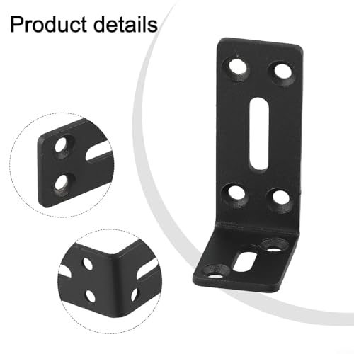 Sumsoctober Robuste Edelstahl-Eckwinkel für rechte Winkel, verstellbare Montageplatten, 6 Stück, für Regale, Möbelrahmenverstärkung (40 x 80 mm) von Sumsoctober