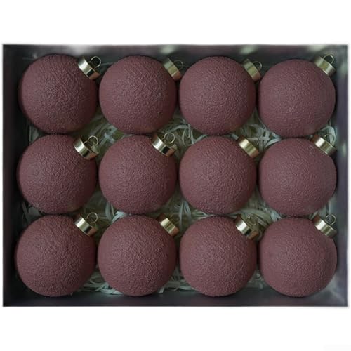 Sumsoctober Strukturiertes Zement-Weihnachtskugel-Set mit mattiertem, mattem Finish für festliche Bäume und Innendekoration, inklusive Kunststoff und Aufhängeschlaufen (C) von Sumsoctober