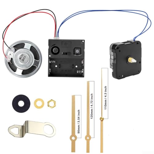 Sumsoctober Uhrwerk-Reparatur-Set mit Zeigern und Klingelmechanismus für Wanduhr-Wartung, Ersatzteile, 13 mm, 17 mm, Schaftlänge, schwarzer Kunststoff (28# 17 mm) von Sumsoctober