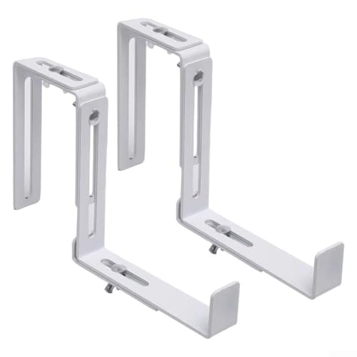Sumsoctober Verstellbare Blumenkastenhalterungen Blumentopfhalter - 2er-Pack robuste Eisenhalterungen mit verstellbarer Breite - einfache Installation, kein Bohren erforderlich - Weiß von Sumsoctober