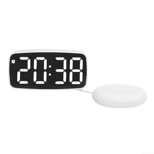 Sumsoctober Wecker für Schwerschläfer oder Hörgeschädigte, Lauter Wecker mit Bettschüttler, Taubwecker mit Vibration, Einstellbarer Dimmer und Lautstärke, USB-Ladeanschluss (F) von Sumsoctober
