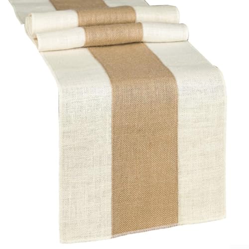Tischläufer aus Jute im Vintage-Stil mit natürlichem Sackleinenstoff, perfekt für die Verschönerung von Hochzeits- und Partytischen, entworfen, um bei allen Anlässen wiederverwendbar zu sein (Braun von Sumsoctober