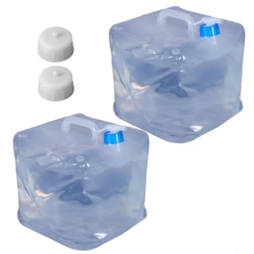 Tragbares, faltbares Wasserbehälter-Set mit Zapfhahn, auslaufsichere Dichtung und Griff für Outdoor-Abenteuer, Camping und Verwendung (10 l), 2 Stück von Sumsoctober
