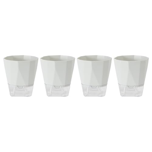 Transparentes Kunststoff-Blumentopf-Set mit automatischer Bewässerungsfunktion für Zimmerpflanzen 4 leichte Töpfe (B) von Sumsoctober