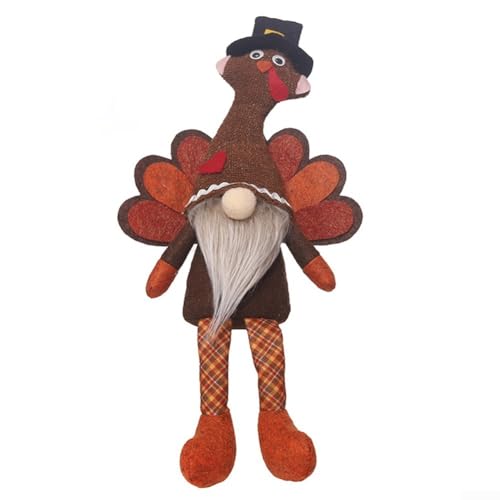 Truthahn Paar Puppe Thanksgiving Dekor für Herbstfeiern Handgemachte Plüsch Truthahnpuppen mit Hüten und Schals (A) von Sumsoctober
