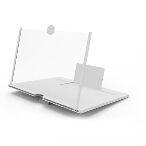 Verstellbare Handy-Bildschirmhalterung mit ausziehbarem Lupen-Design für Desktop-Nutzung, verbessert die Smartphone-Anzeige für Videos und Surfen (22 x 16,6 x 8 weiß) von Sumsoctober