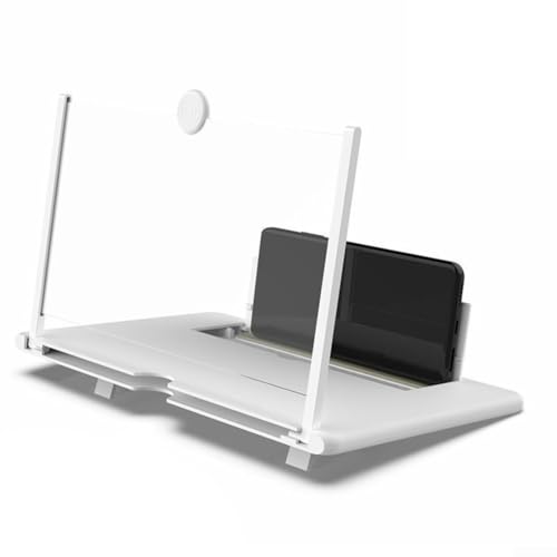 Verstellbare Handy-Bildschirmhalterung mit ausziehbarem Lupen-Design für Desktop-Nutzung, verbessert die Smartphone-Anzeige für Videos und Surfen (26 x 17,4 x 8 weiß) von Sumsoctober