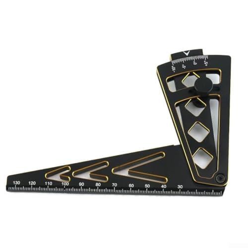 Verstellbares Metalllineal für RC-Auto-Tuning, kompatibel mit Modellen im Maßstab 1/8 und 1/10, bietet präzise 15-Grad-Sturzeinstellung für optimierte Leistung und Einrichtung (Schwarzgold) von Sumsoctober