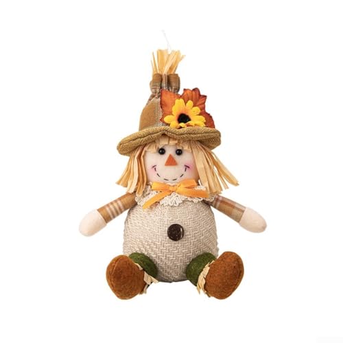 Vogelscheuche aus Plüschstoff, Dekoration für Thanksgiving, saisonale Dekoration, verschönert Zuhause oder Rucksack (B) von Sumsoctober