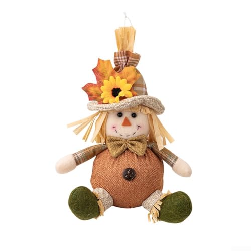 Vogelscheuche aus Plüschstoff, Ornament für Thanksgiving, saisonale Dekoration, verschönert Zuhause oder Rucksack (A) von Sumsoctober