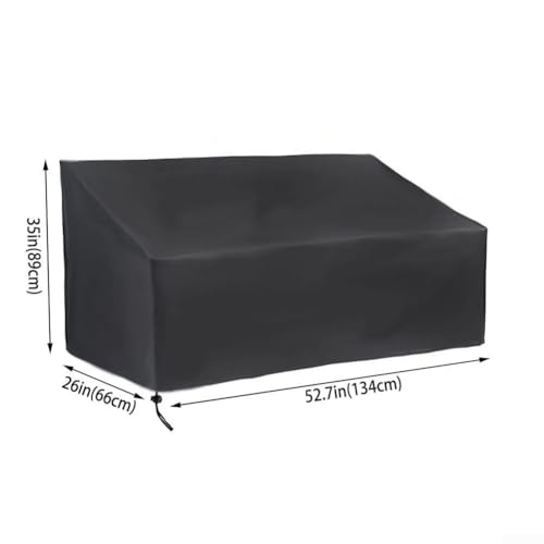 Wasserdicht Garten Couchbezug für 2 3 4 Sitzer Bänke Outdoor Möbel Schutz mit wetterfesten Ösen und Kordelzug (134x66x89cm) von Sumsoctober