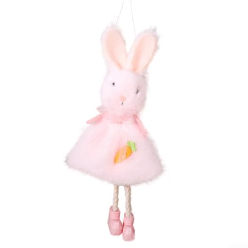 Weiche Plüsch-Osterhasen-Puppe, hängende Dekoration für saisonale Frühlingsbaum, Wand, Fenster, Zuhause, Display (Rosa) von Sumsoctober