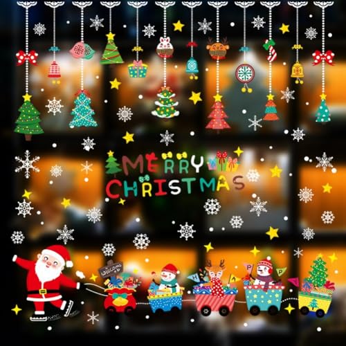 Weihnachts-Fensteraufkleber, groß, doppelseitig, PVC, abnehmbare Aufkleber für Glasfenster, saisonale Dekoration Weihnachts-Fensteraufkleber, groß, doppelseitig, PVC, abnehmbare Aufkleber für Glasfenster, saisonale Dekoration von Sumsoctober