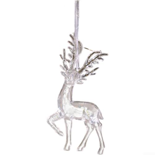 Weihnachts-Hängeornament mit transparentem Acryl-Elch-Design, geeignet für Baum, Wand oder Tisch-Urlaubsdekoration (B) von Sumsoctober