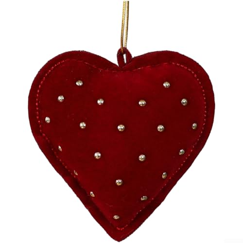 Weihnachtsbaumschmuck Herz Doppelschleife Plüsch leichte Baumwolle gefüllt hängende Dekoration für Weihnachtsbaum Fenster Urlaub Dekor 8-9,5 cm 1 Stück (B) von Sumsoctober