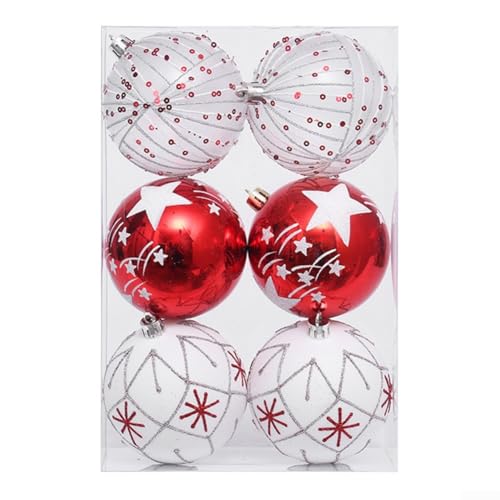 Weihnachtskugel-Ornamente, 6 Stück, hängende Schaumstoff-Dekoration, leuchtendes Rot, Grün, Gold, Schwarz, Braun, für Baum, Büro, Zuhause, festliche Party, Urlaub, Display, 9,25 x 6,1 x 3,1 cm (rot Weihnachtskugel-Ornamente, 6 Stück, hängende Schaumstoff-Dekoration, leuchtendes Rot, Grün, Gold, Schwarz, Braun, für Baum, Büro, Zuhause, festliche Party, Urlaub, Display, 9,25 x 6,1 x 3,1 cm (rot von Sumsoctober