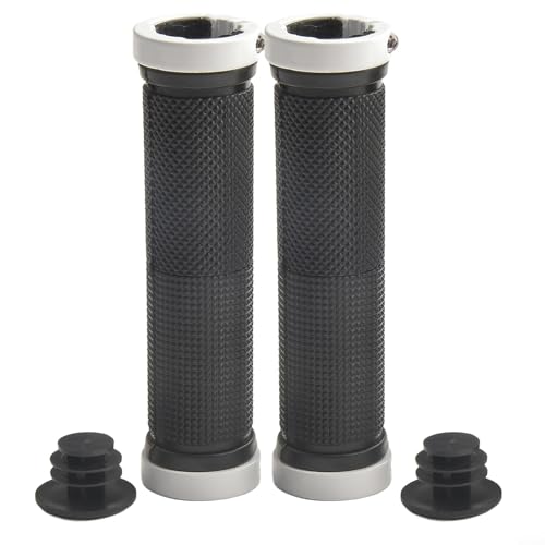 Zuverlässiger Lenkergriff für Elektrofahrräder, beidseitiges Verriegelungsdesign, passend für 22-mm-Lenker (Silber) von Sumsoctober