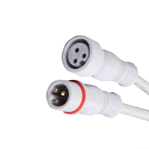 Zuverlässiges IP65 wasserdichtes LED-Anschluss-Set, 5 Paar 22 AWG männlich/weibliche Kabel (weiß-3-polig) von Sumsoctober