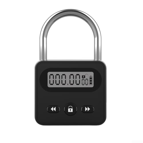 Zuverlässiges Metall-Timerschloss mit hintergrundbeleuchtetem LCD und intelligenten Funktionen für verschiedene Timing-Anforderungen (schwarz) von Sumsoctober