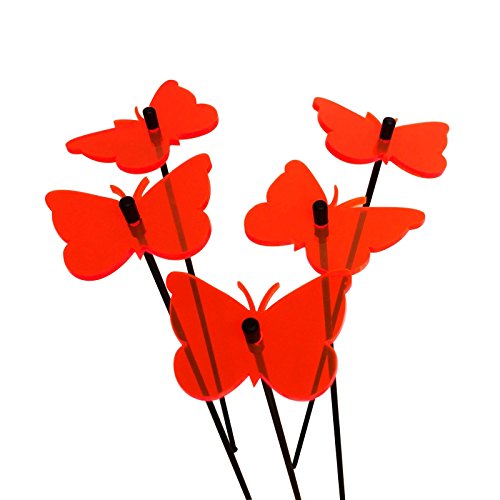 Sun Catcher Garden Decor Sonnenfänger 5 leuchtende Schmetterlinge, Garten Dekoration Geschenk für Beet, Balkon oder Terrasse, Farbe:rot Sun Catcher Garden Decor Sonnenfänger 5 leuchtende Schmetterlinge, Garten Dekoration Geschenk für Beet, Balkon oder Terrasse, Farbe:rot von Sun Catcher Garden Decor