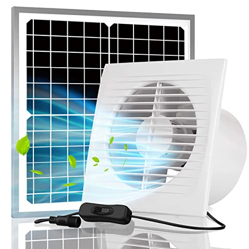 Sun Energise Solarbetriebener Ventilator Pro, 20 W Solarpanel + 20 cm Hochgeschwindigkeits-Abluftventilator mit Rückstauventil, Wandhalterung Belüftung & Kühlventil für Gewächshaus, Garage, Dachboden von Sun Energise