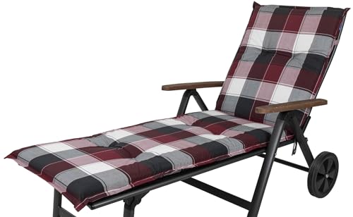 Sun Garden Auflage Rollliege Prato 10236-305 rot-grau kariert 190x60x8 cm von Sun Garden