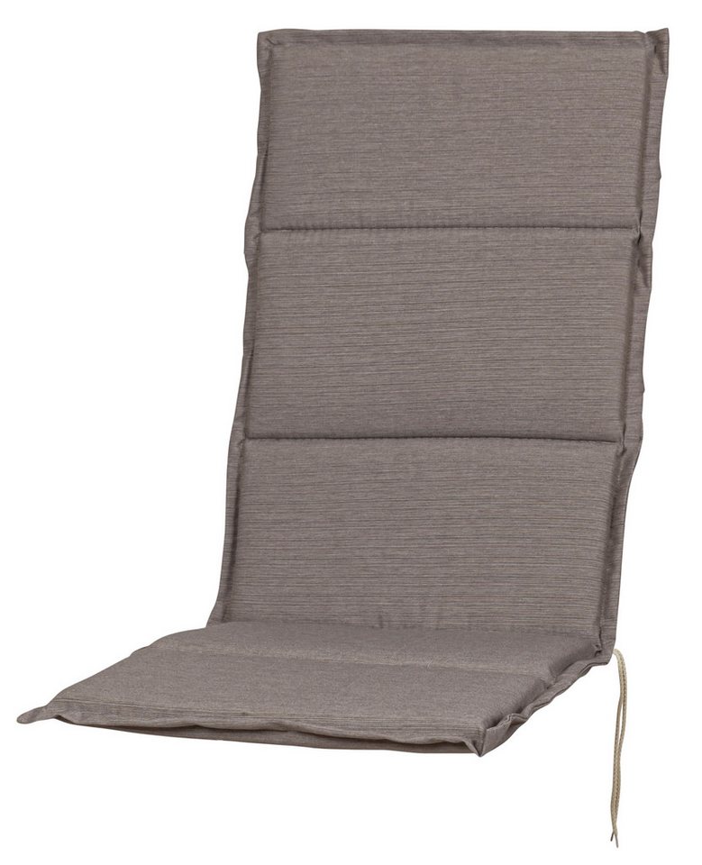 Sun Garden Hochlehnerauflage Hochlehner Elba 50318-625 taupe 121x50x4 cm Sun Garden, (1 St), Eckhaltebänder mit Bindebändern von Sun Garden