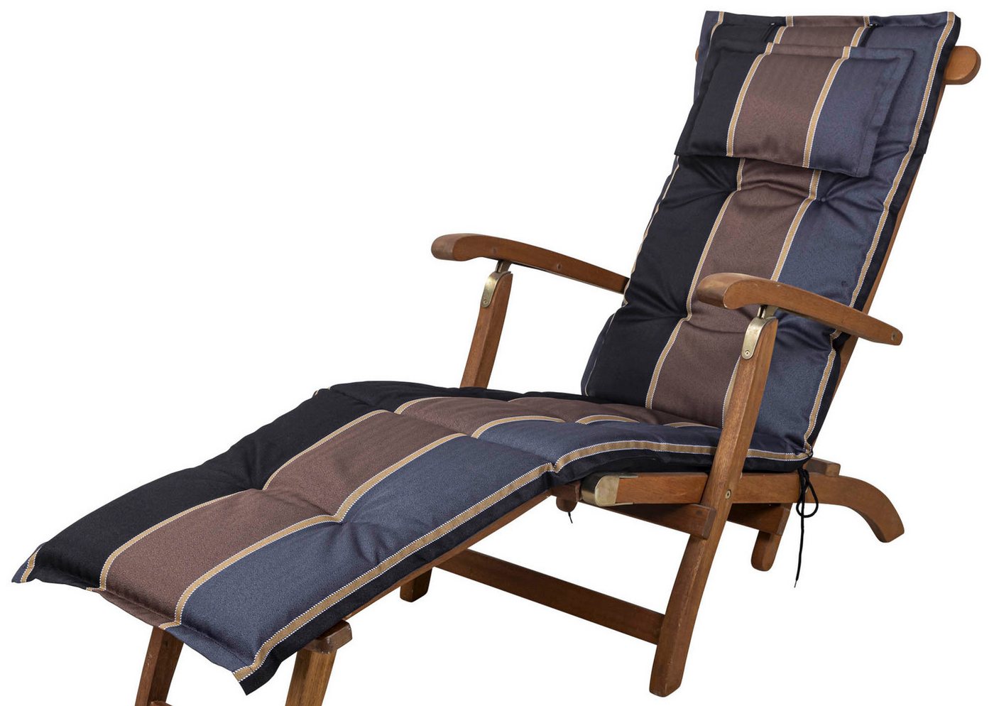Sun Garden Sesselauflage Deckchair Naxos 20536-800 schwarz-grau-braun 192x49x6 cm Sun Garden von Sun Garden