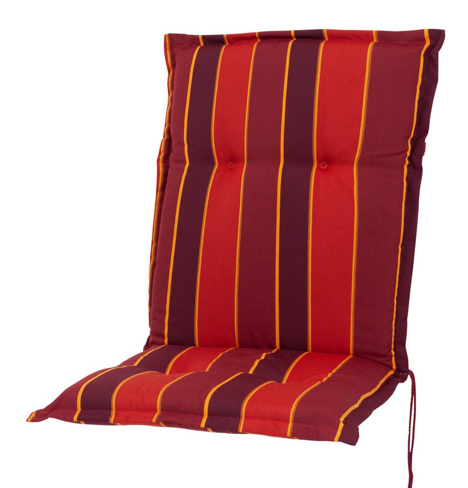 Sun Garden Sesselauflage Niederlehner Naxos extra 20208-3 terracotta-rot gestreift 105x49x6 cm von Sun Garden