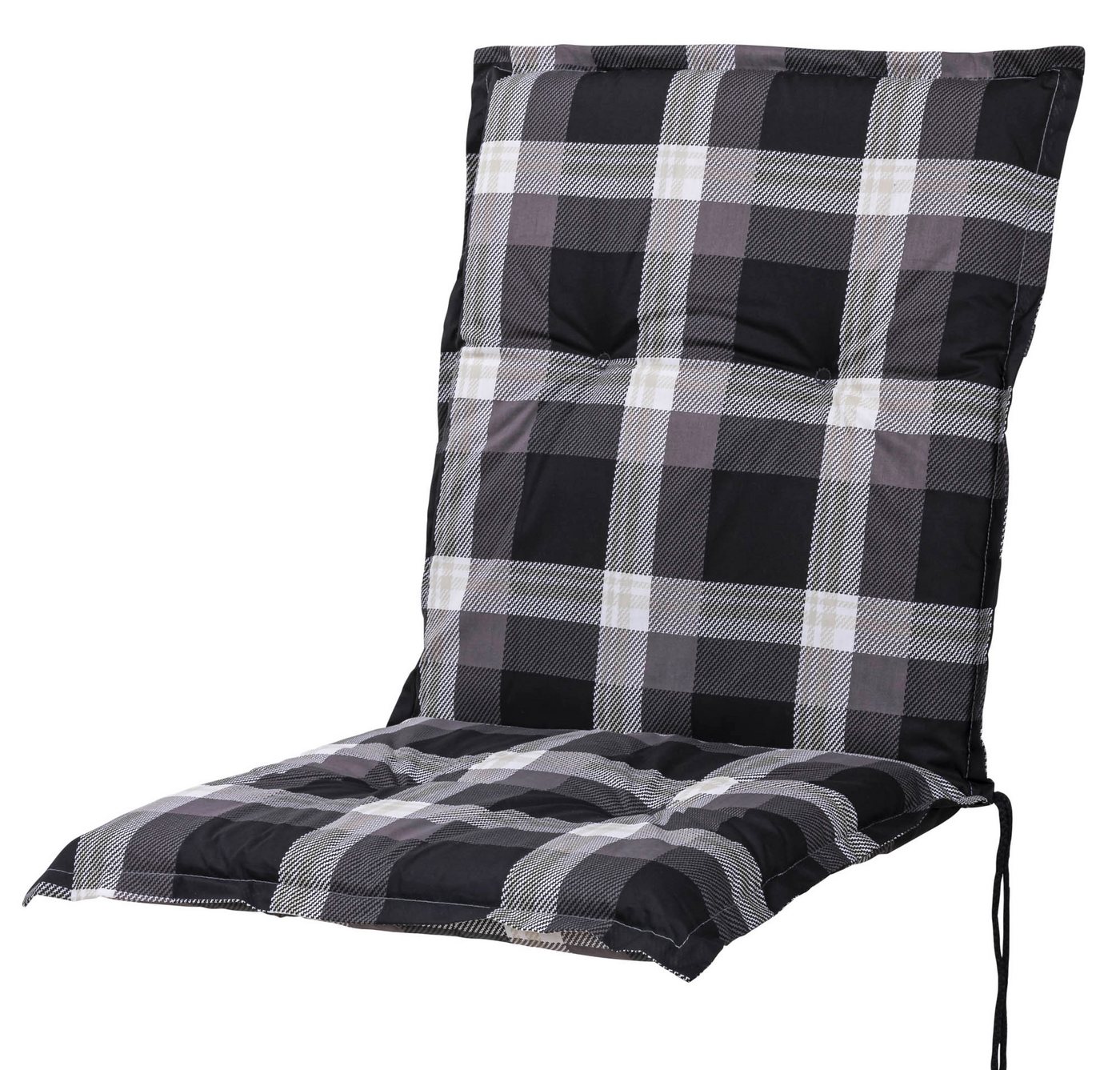 Sun Garden Sesselauflage Niederlehner Naxos10623-800 schwarz-braun-beige kariert 100x49x6 cm von Sun Garden