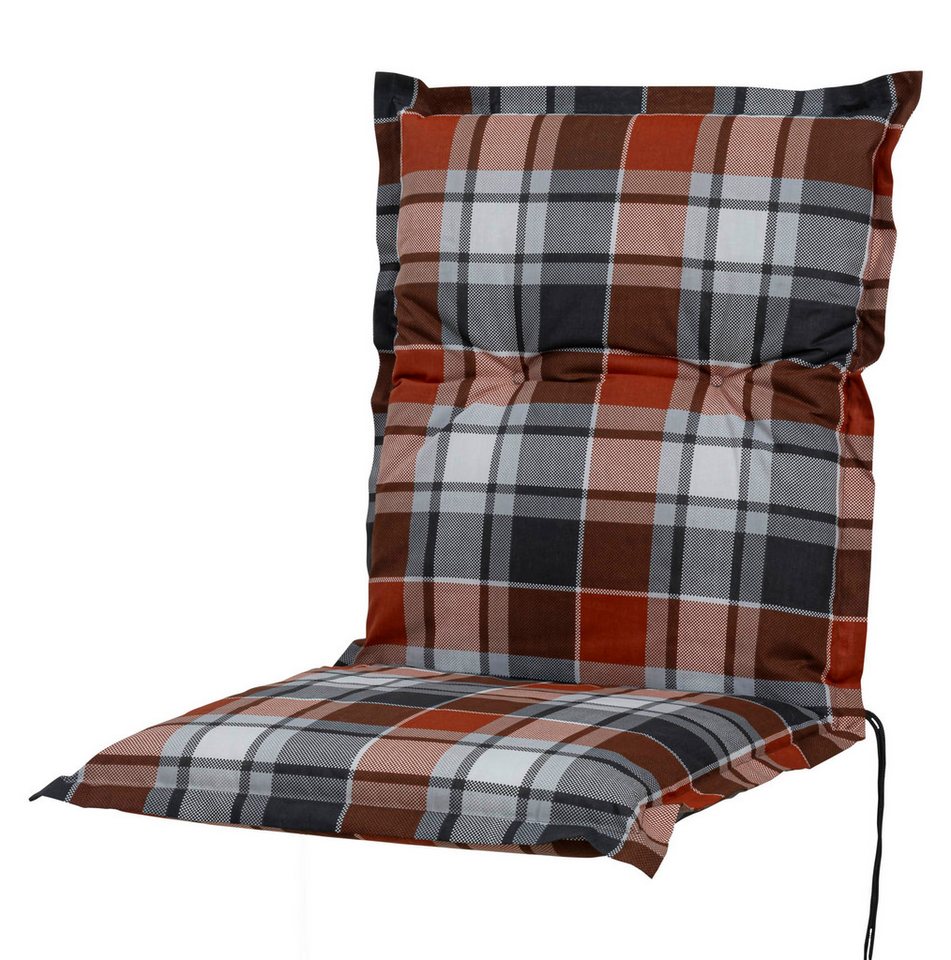Sun Garden Sesselauflage Niederlehner Neckar 10610-440 terrakotta-grau-weiß kariert 98x48x8 cm von Sun Garden