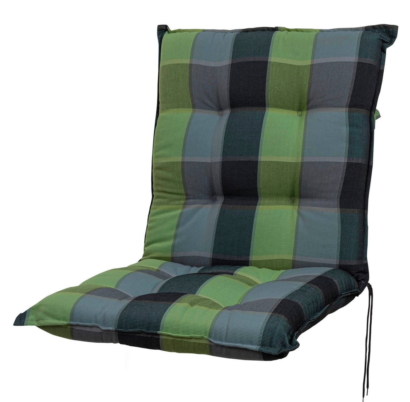 Sun Garden Sesselauflage Niederlehner Sylt 10475-240 grau-grün kariert 103x50x8 cm Sun Garden von Sun Garden