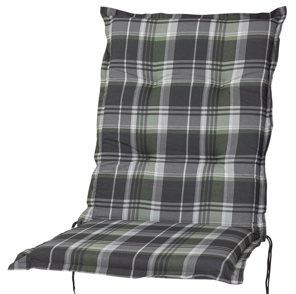 Sun Garden Polsterauflage Niederlehner Usedom 10566-220 grün-grau kariert 98x48x8 cm Sun Garden, (1 St), Halteband verstellbar mit Bindebändern von Sun Garden