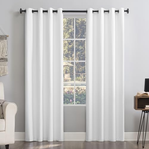 Sun Zero Columbia 2er-Pack Thermovorhang, energiesparend, 100% Verdunkelung, 2 Stück, Weiß, 50" W x 63" L (Pack of 2) von SUN ZERO