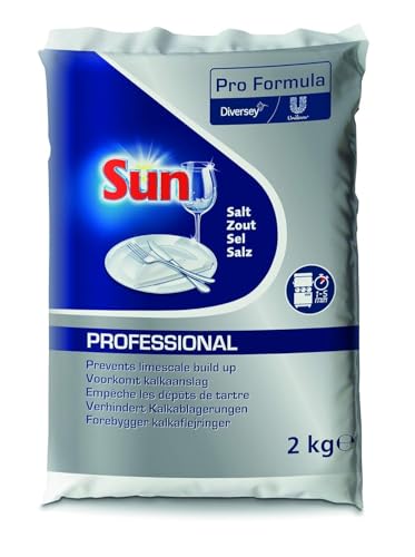 Sun Professional Spülmaschinensalz - Effektiver Kalkschutz und glänzende Ergebnisse, Wasserenthärter für die Spülmaschine, 2kg von Sun Professional