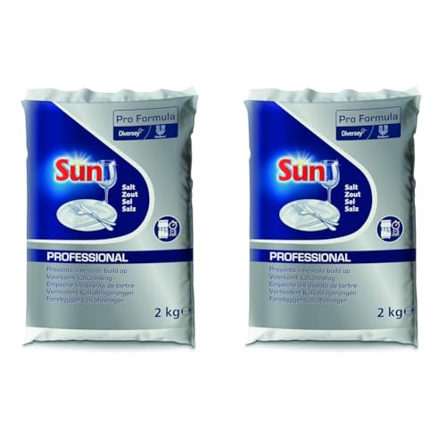 Sun Professional Wasserenthärtungssalz für Geschirrspüler, 2 kg (Packung mit 2) von Sun Professional