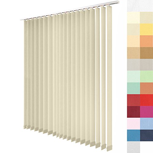 Sun World Lamellenvorhang nach Maß, Vertikal Lamellen Jalousien auf Maß vertikal Lamellen Maßanfertigung Vertikaljalousie Schiebevorhang ohne Deckenschiene (Beige, Höhe: 230cm x Breite: 200cm) von Sun World