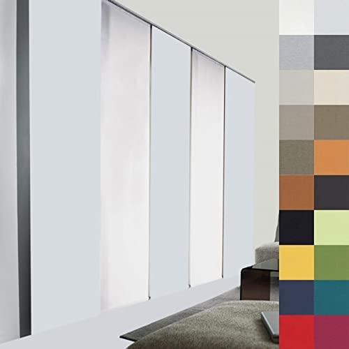 Sun World Schiebegardine nach Maß, Verdunkelungsgardine, Maßanfertigung, Schiebevorhang zur Verdunkelung, Flächenvorhang, Raumteiler, Blickdicht (140cm Höhe x 70cm Breite/Light Grey) von Sun World