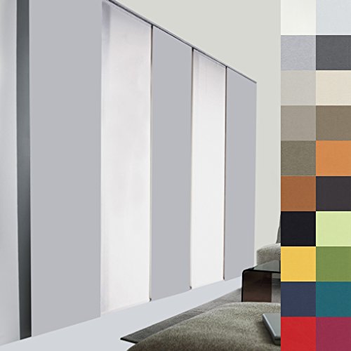 Sun World Schiebegardine nach Maß, Verdunkelungsgardine, Maßanfertigung, Schiebevorhang zur Verdunkelung, Flächenvorhang, Raumteiler, Blickdicht (155cm Höhe x 60cm Breite/Grau) von Sun World