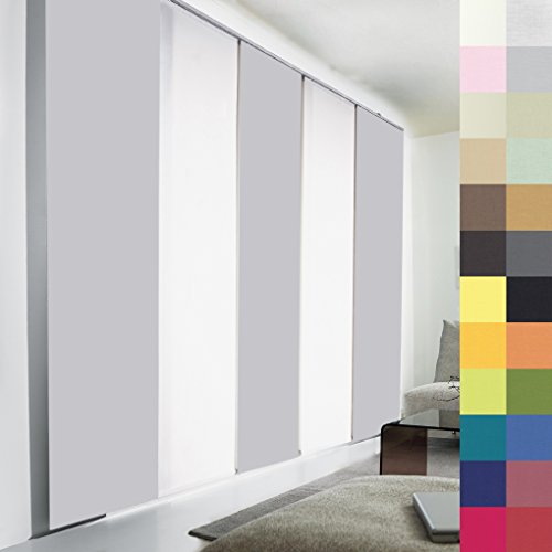 Sun World Schiebegardinen nach Maß, hochqualitative Wertarbeit, alle Größen verfügbar, Maßanfertigung, Schiebevorhang, Raumteiler, Flächenvorhang, Blickdicht (200cm Höhe x 80cm Breite/Light Grey) von Sun World