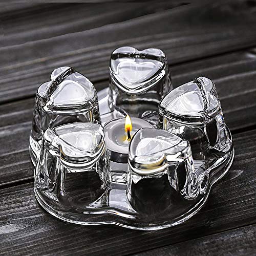 Sun's Tea Universeller Stövchen aus massivem Kristallglas | Teelövchen - Kerze brennt nie aus von Sun's Tea