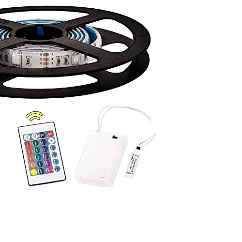 1m Battery Powered RGB LED Strip Lights Flexible Rope Lighting with Battery Power Supply Box and 24 Keys RF Remote Controller von Sun3drucker