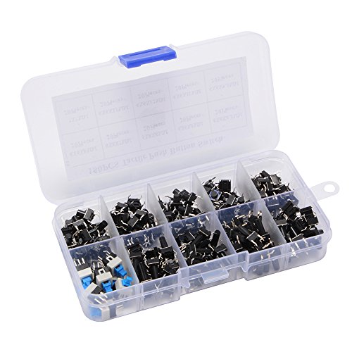 180pcs 10 Types Tactile Push Button Switch Micro Momentary Tact Assortment High Precision Kit 6x6x5mm-6x6x14mm 180pcs 10 Types Tactile Push Button Switch Micro Momentary Tact Assortment High Precision Kit 6x6x5mm-6x6x14mm von Sun3drucker