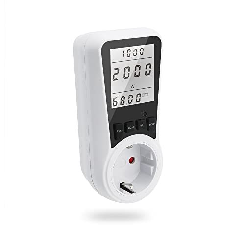 Stromverbrauchsmesser Energiekosten-Messgerät Stromzähler für Steckdose Zurücksetzbar - 16A/3680W von Sun3drucker