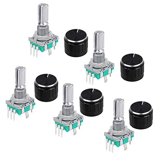 Sun3drucker 5Stk 360 Grad Drehgeber,Rotary Encoder Modul mit Schalter EC11 Digital Potentiometer Drehgeber Drehwinkelgeber 5 Pin und Drehknopf für Automobilelektronik Multimedia-Audio Sun3drucker 5Stk 360 Grad Drehgeber,Rotary Encoder Modul mit Schalter EC11 Digital Potentiometer Drehgeber Drehwinkelgeber 5 Pin und Drehknopf für Automobilelektronik Multimedia-Audio von Sun3drucker