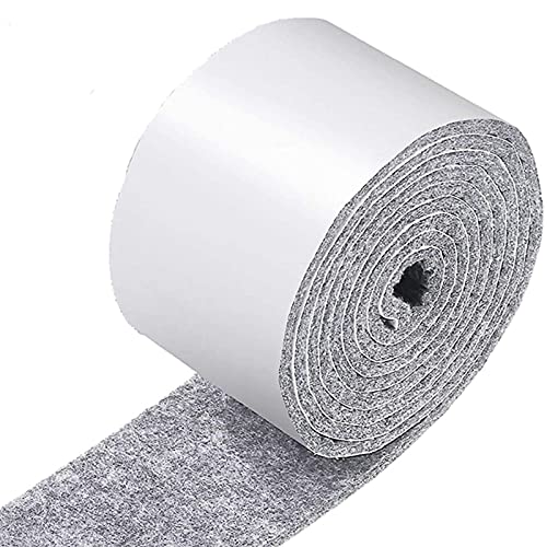 SunAurora Filzgleiter Selbstklebend, Stark Filzstreifen, Schneiden Sie jede Form Filzband, Bodenschutz Filzstreifen, Filzstreifen zur Geräuschreduzierung(4m*5cm*3mm) von SunAurora